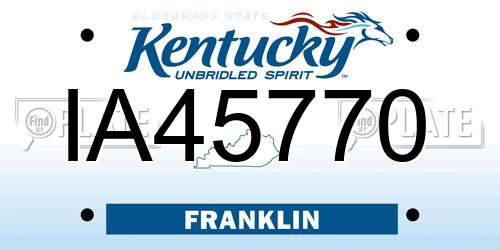 IA45770 Kentucky License Plate