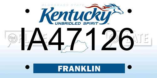IA47126 Kentucky License Plate