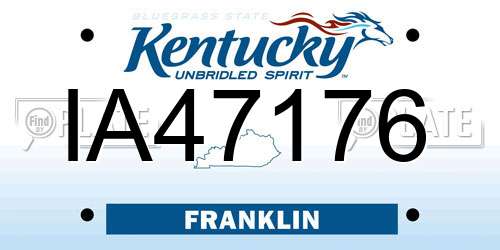 IA47176 Kentucky License Plate