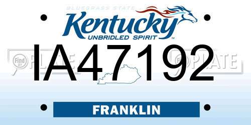 IA47192 Kentucky License Plate