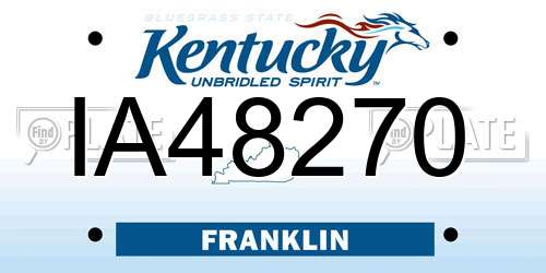 IA48270 Kentucky License Plate