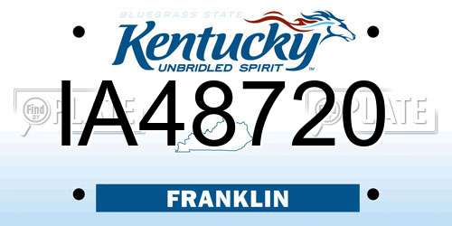 IA48720 Kentucky License Plate