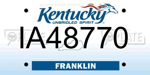IA48770 Kentucky License Plate