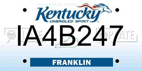 IA4B247 Kentucky License Plate