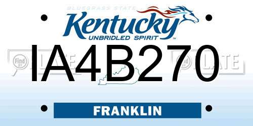 IA4B270 Kentucky License Plate