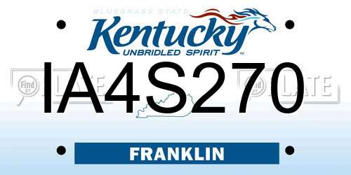 IA4S270 Kentucky License Plate