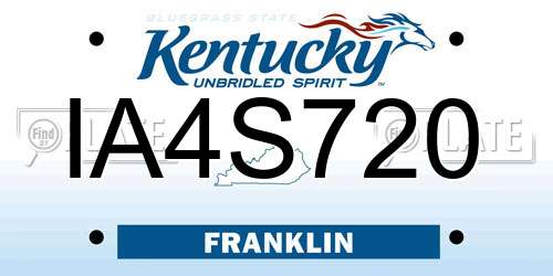 IA4S720 Kentucky License Plate