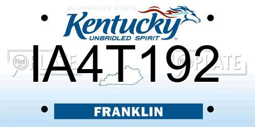 IA4T192 Kentucky License Plate