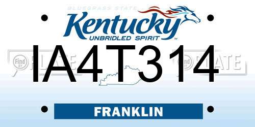 IA4T314 Kentucky License Plate