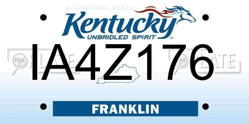 IA4Z176 Kentucky License Plate