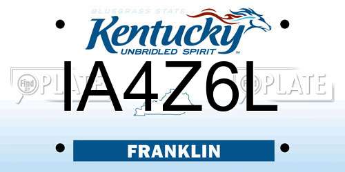 IA4Z6L Kentucky License Plate