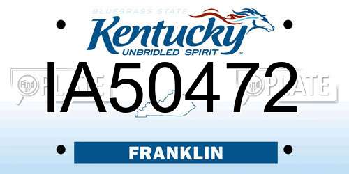IA50472 Kentucky License Plate