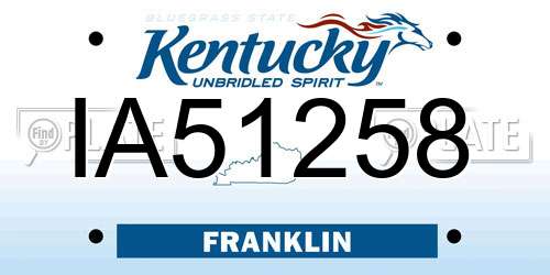 IA51258 Kentucky License Plate