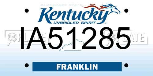 IA51285 Kentucky License Plate