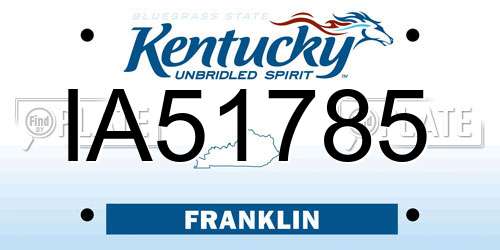IA51785 Kentucky License Plate