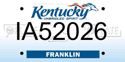 IA52026 Kentucky License Plate