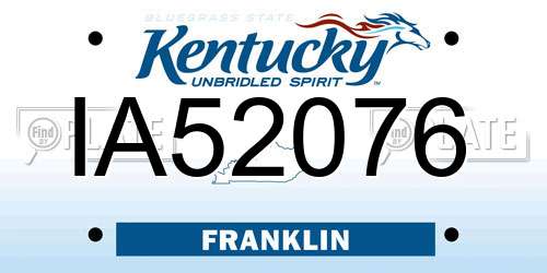 IA52076 Kentucky License Plate
