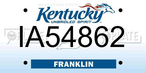 IA54862 Kentucky License Plate