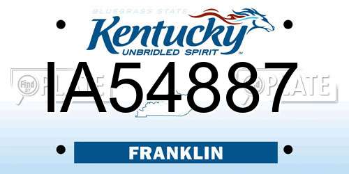 IA54887 Kentucky License Plate