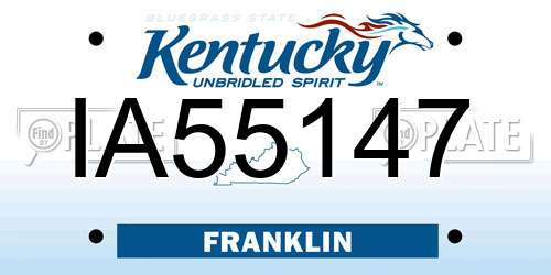 IA55147 Kentucky License Plate