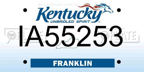 IA55253 Kentucky License Plate