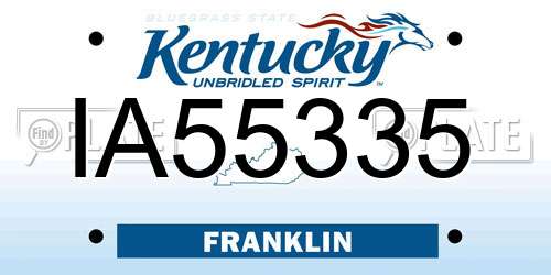 IA55335 Kentucky License Plate
