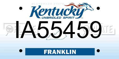 IA55459 Kentucky License Plate