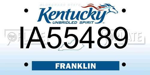 IA55489 Kentucky License Plate
