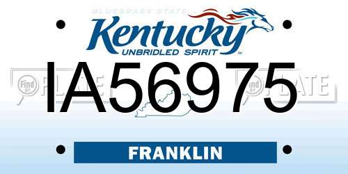 IA56975 Kentucky License Plate