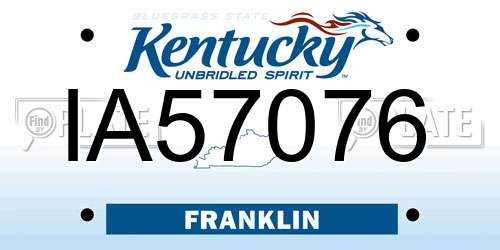IA57076 Kentucky License Plate