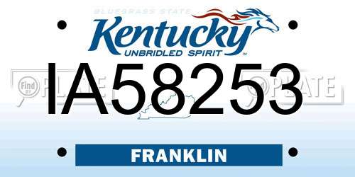 IA58253 Kentucky License Plate