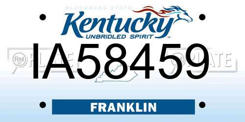 IA58459 Kentucky License Plate
