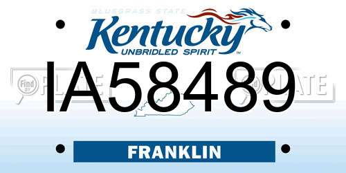 IA58489 Kentucky License Plate