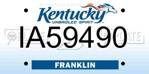IA59490 Kentucky License Plate