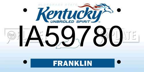 IA59780 Kentucky License Plate