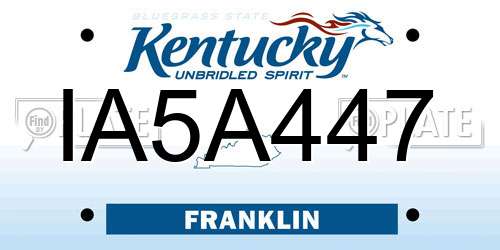 IA5A447 Kentucky License Plate
