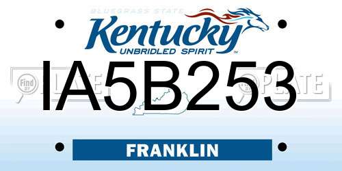 IA5B253 Kentucky License Plate