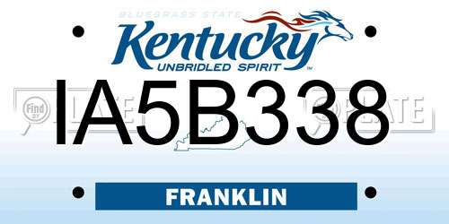 IA5B338 Kentucky License Plate