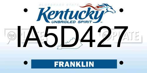 IA5D427 Kentucky License Plate