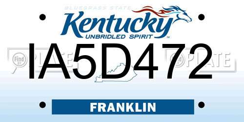 IA5D472 Kentucky License Plate