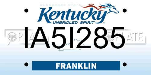IA5I285 Kentucky License Plate