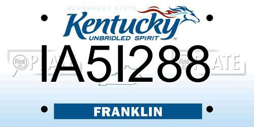 IA5I288 Kentucky License Plate