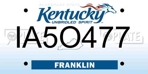 IA5O477 Kentucky License Plate