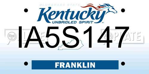 IA5S147 Kentucky License Plate