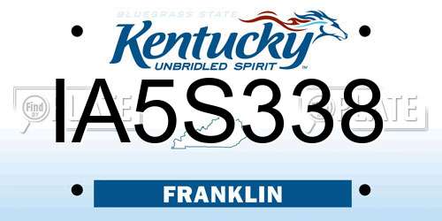 IA5S338 Kentucky License Plate