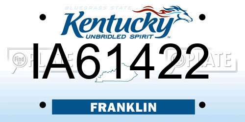 IA61422 Kentucky License Plate