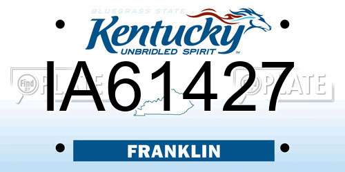 IA61427 Kentucky License Plate
