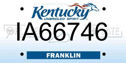 IA66746 Kentucky License Plate
