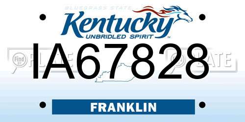 IA67828 Kentucky License Plate