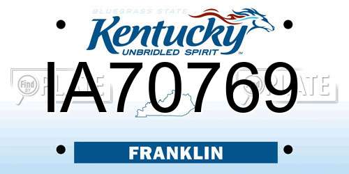 IA70769 Kentucky License Plate